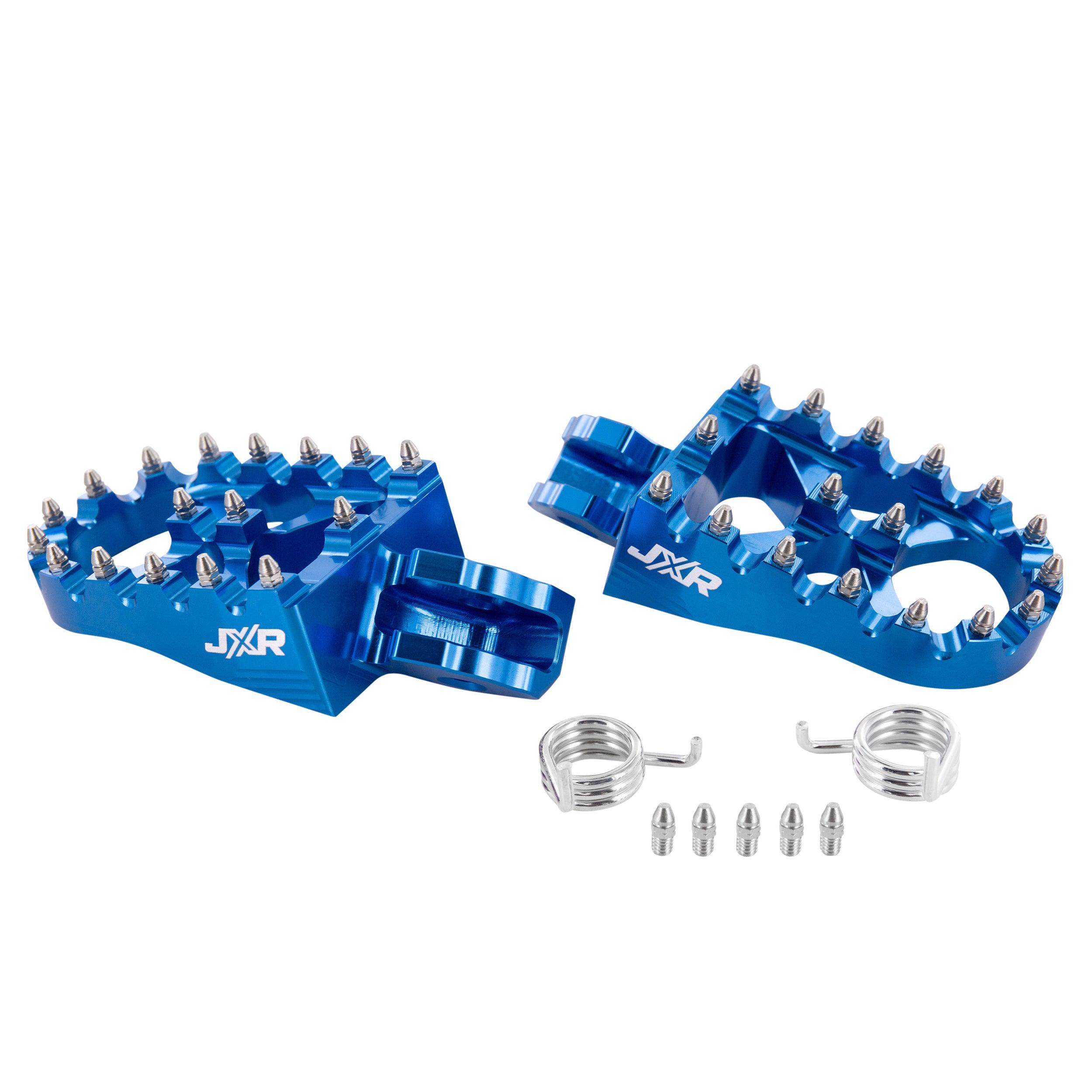JXR footpegs Talaria Sting blue anodised finish