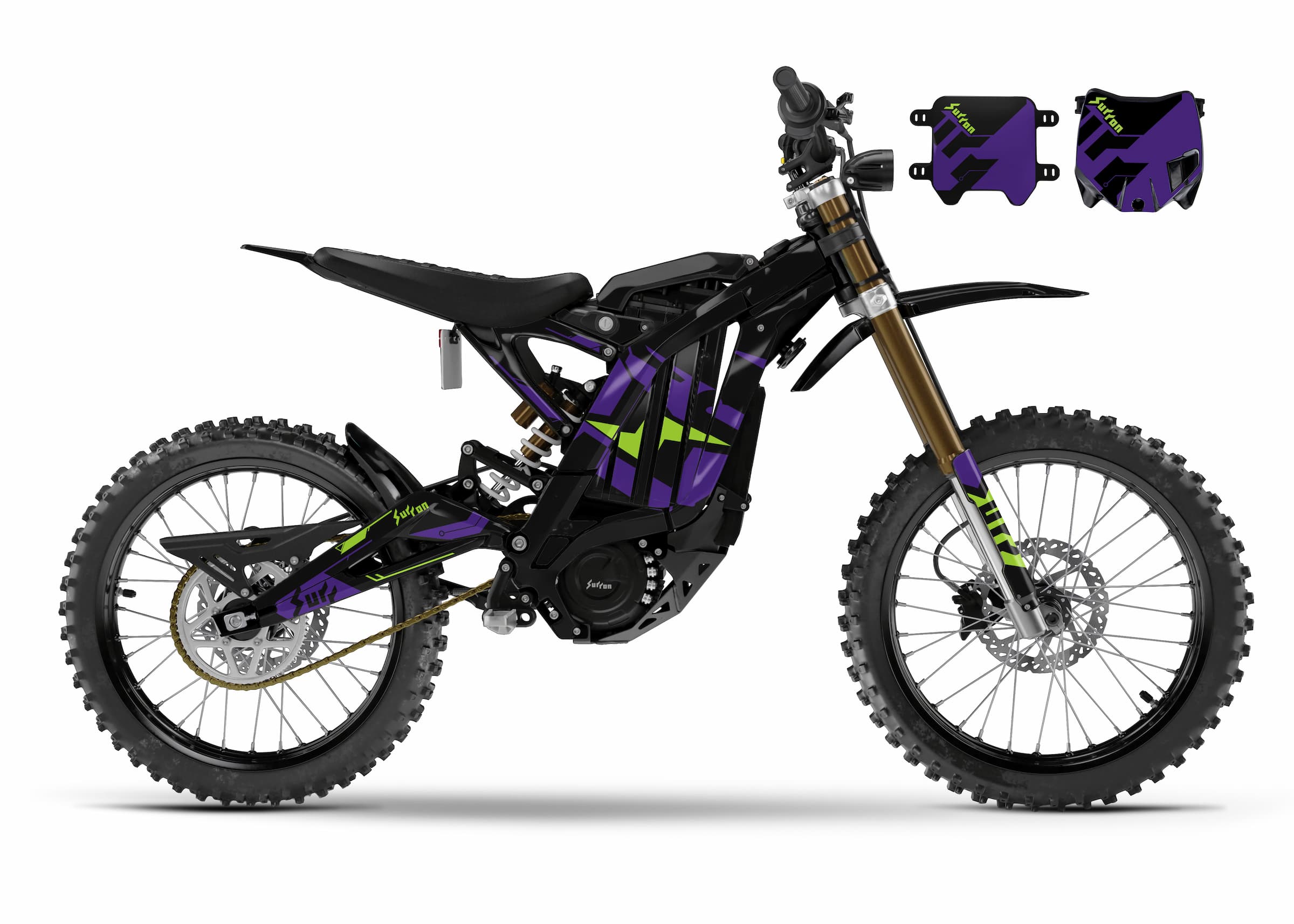 Sur-Ron Light Bee OEM graphics kit Purple Green