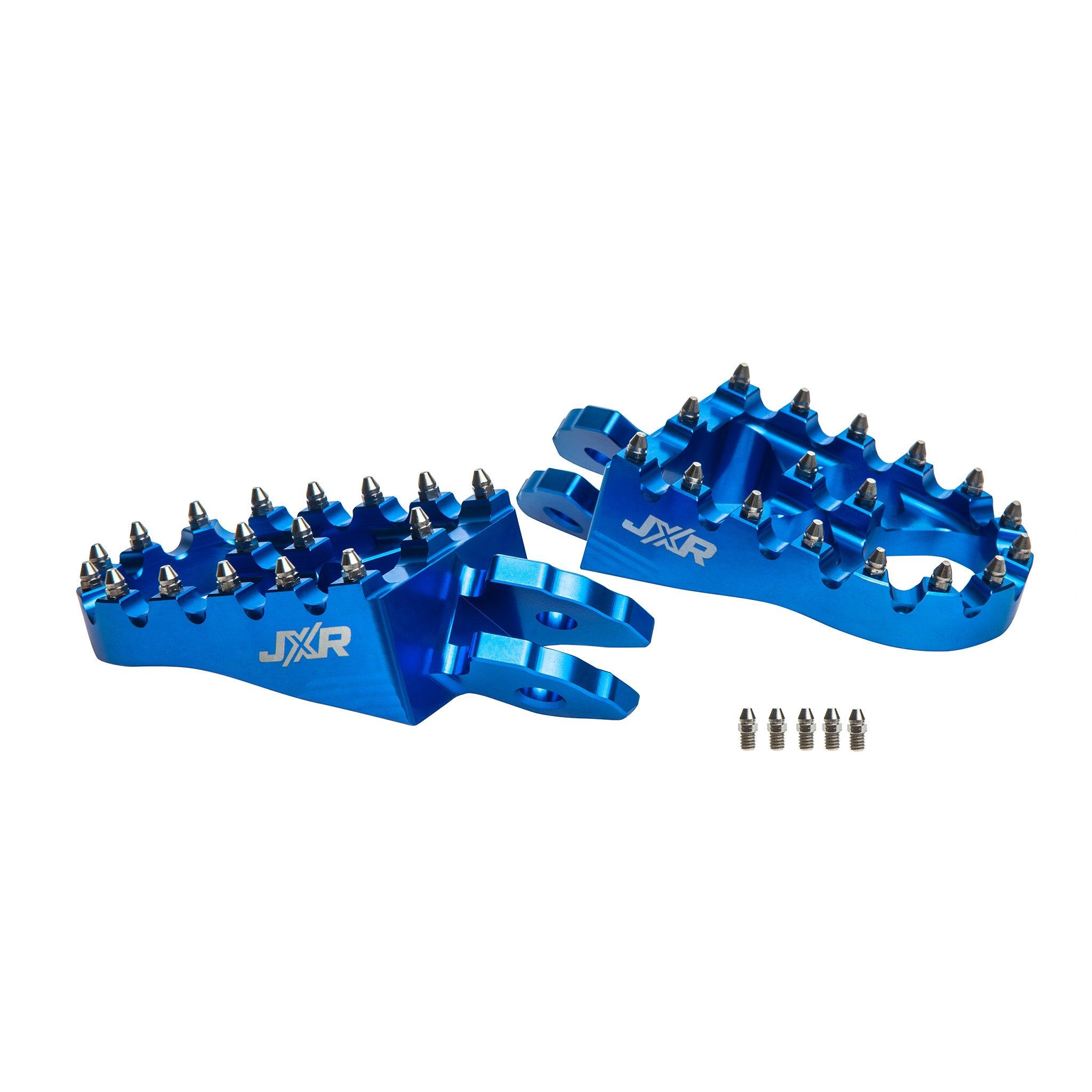 JXR footpegs Sur-Ron Light Bee blue anodised finish