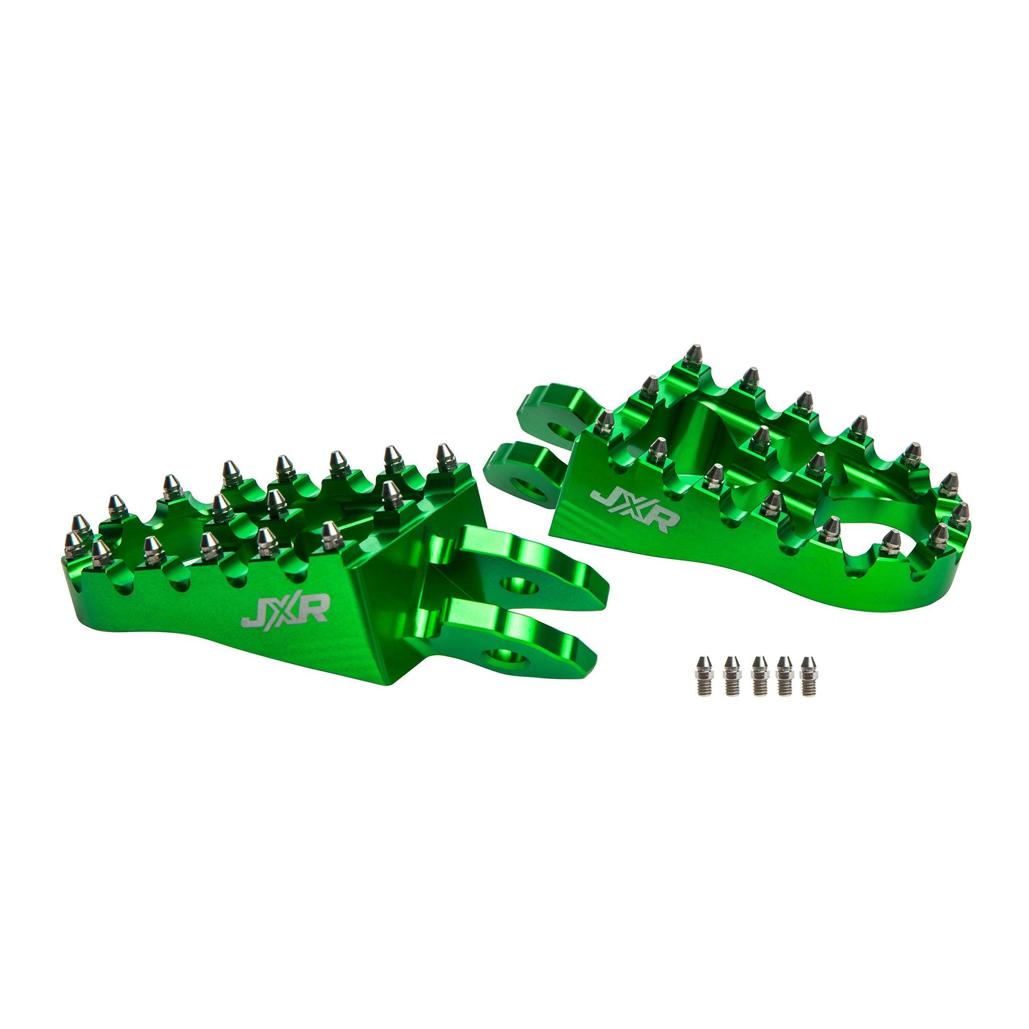 JXR footpegs Sur-Ron Light Bee green anodised finish