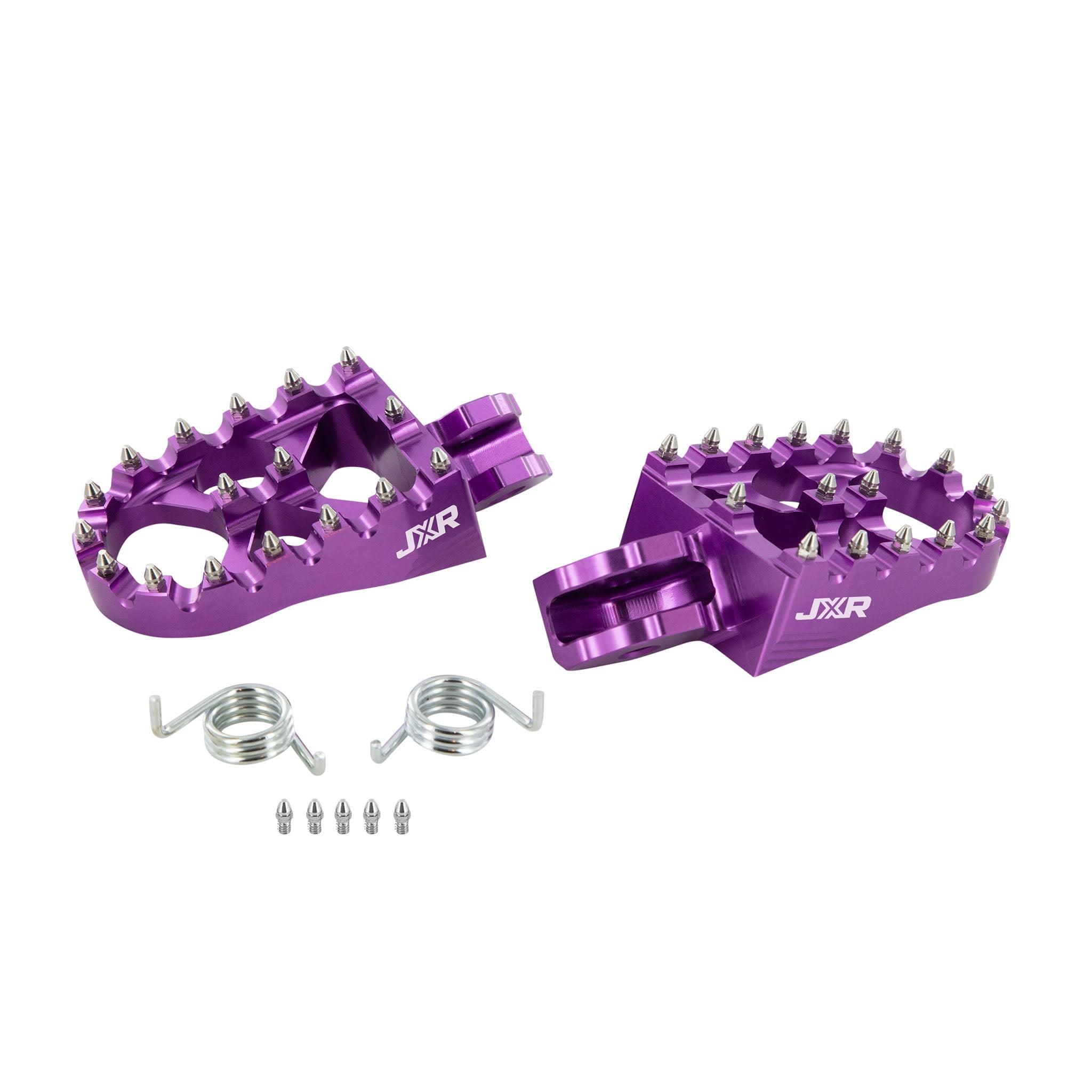 JXR footpegs Sur-Ron Light Bee purple anodised finish