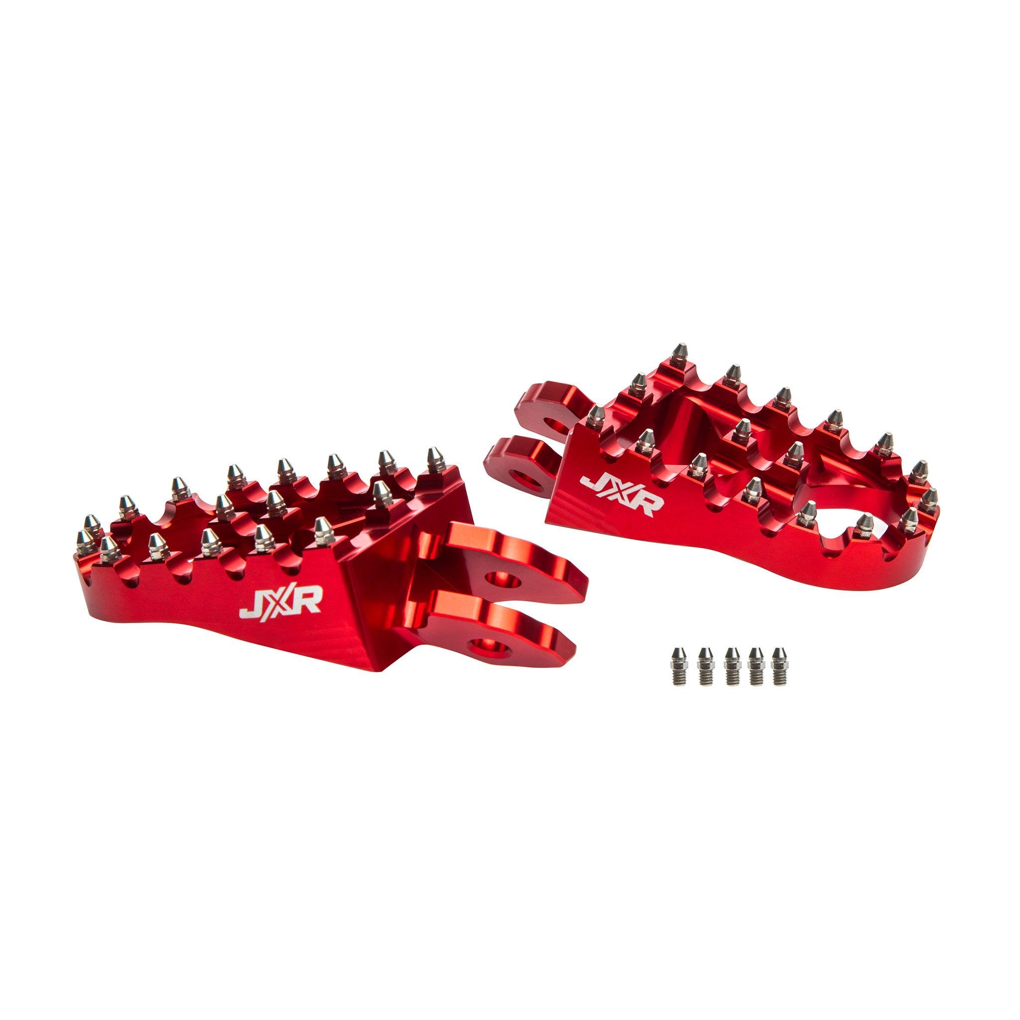 JXR footpegs Sur-Ron Light Bee red anodised finish