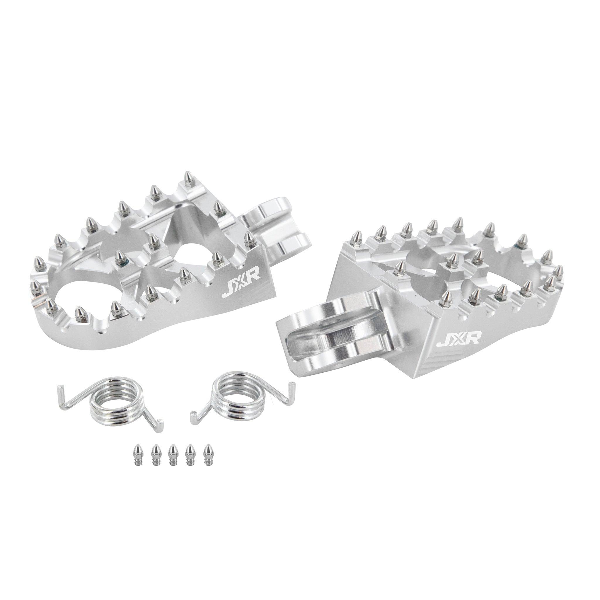 JXR footpegs Sur-Ron Light Bee silver anodised finish
